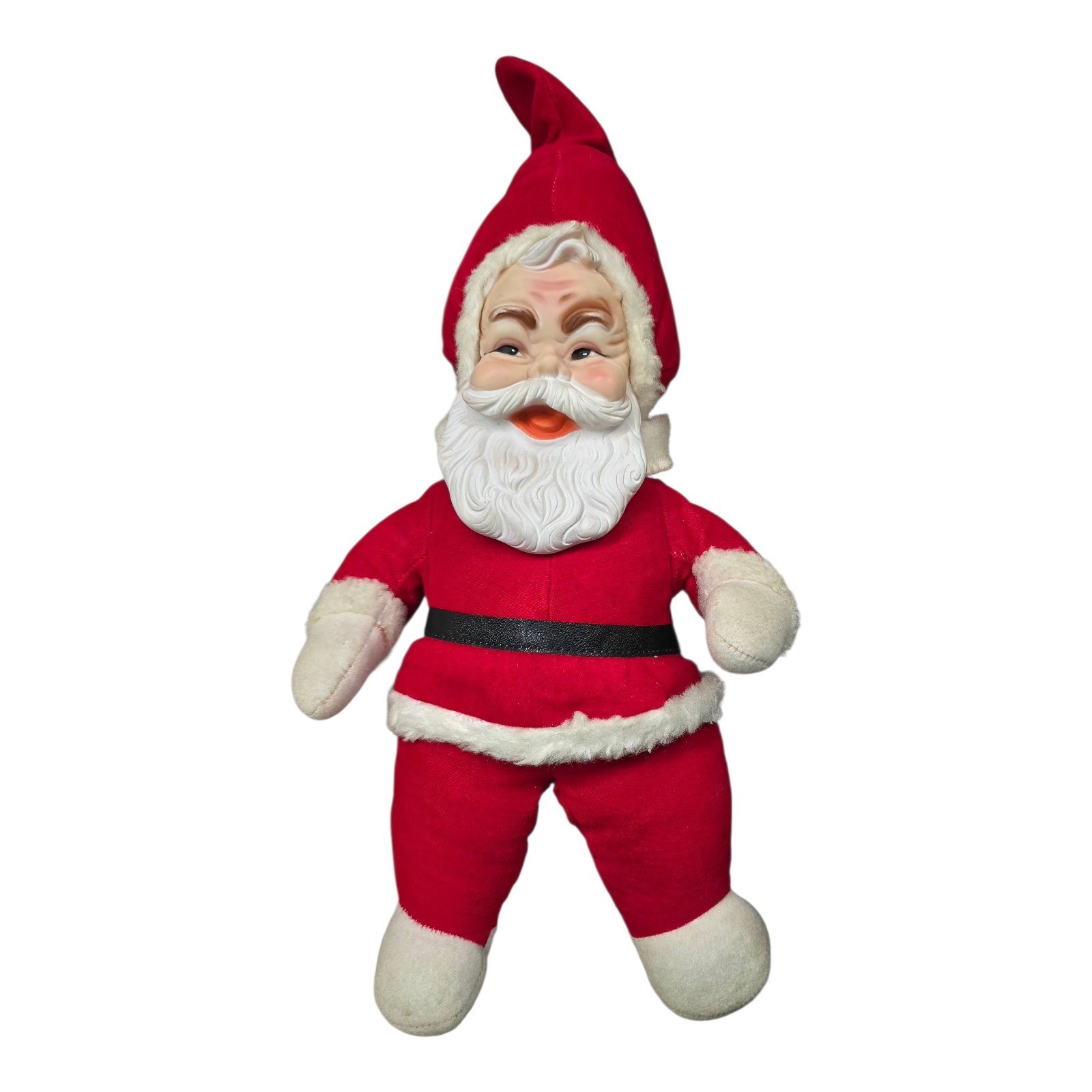 Vtg Mid-Century 1950s Rushton Company Rubber Face Santa Claus Plush Doll - 17\
