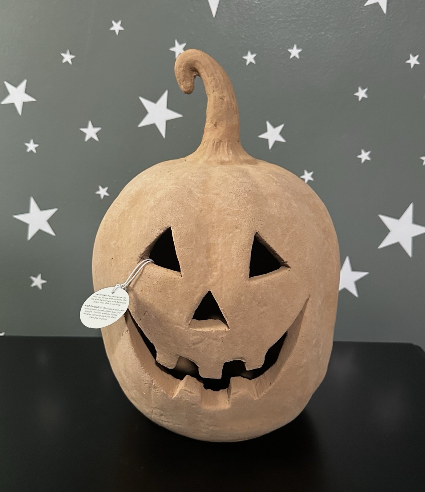 Pottery Barn Terracotta Jack O' Lantern Luminary LARGE Pumpkin Decór 12.5” NEW