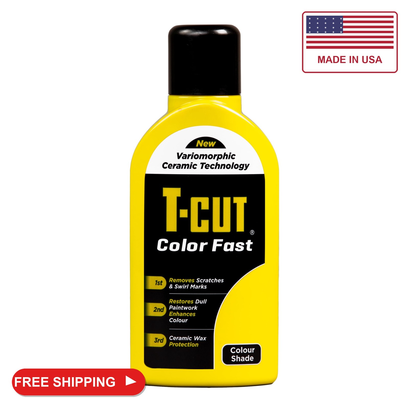T-Cut Color Fast 3-in-1 Paint Restorer, Yellow - Scratch Remover, Ceramic Car Wa