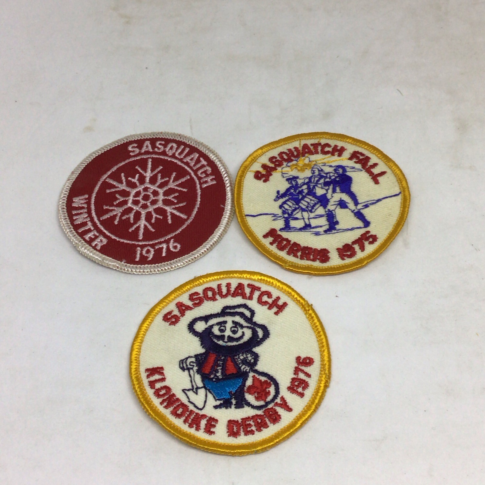 (3) Vintage NOS 1975-76 BSA Sasquatch Patch Lot *RARE*