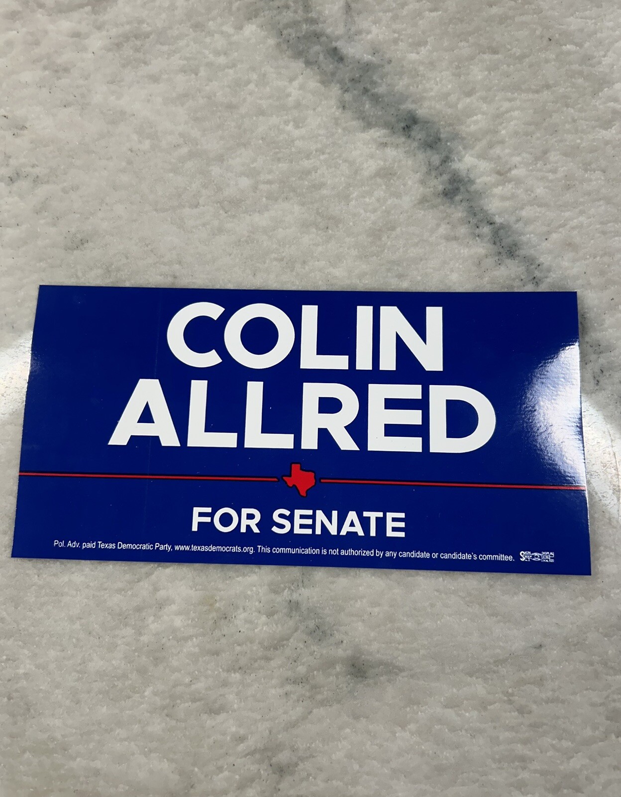 Official Colin Allred For Senate Texas Political Bumper  Sticker