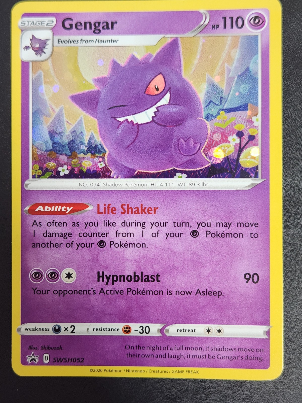 Pokemon Card Gengar Promo Holo Rare Sword and Shield