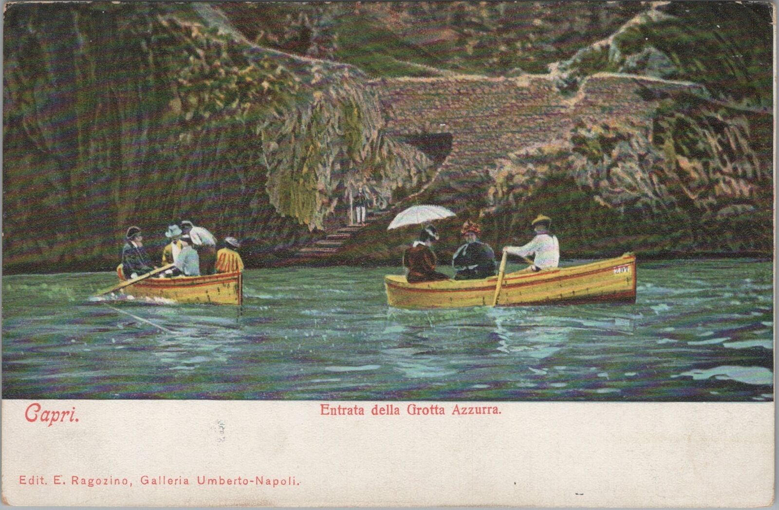Postcard Entrata Della Grotta Azzurra Capri Italy