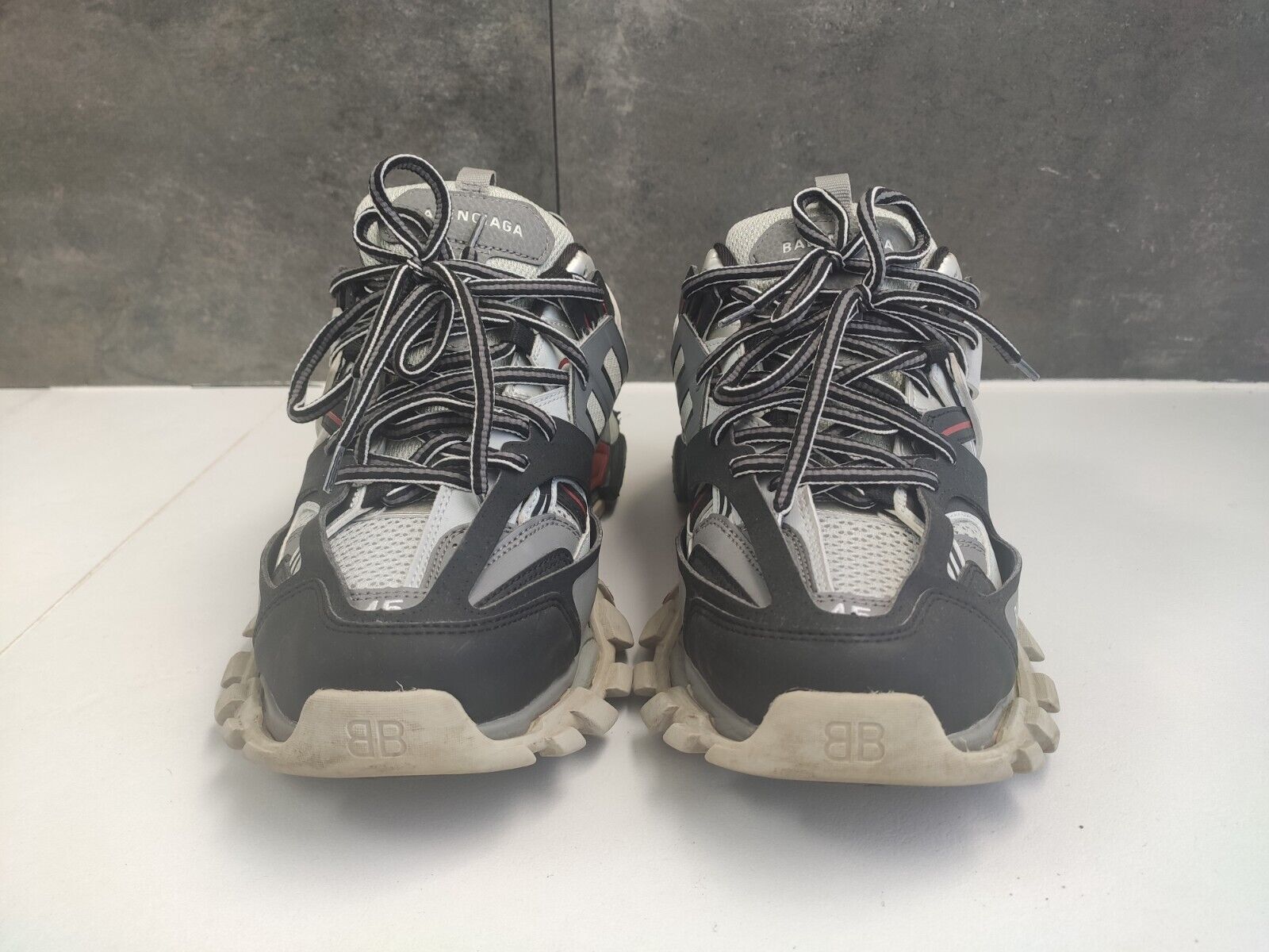Balenciaga Track Trainer 54202 Silver/red/black Men\'s Sneakers Size EU 45, US 12