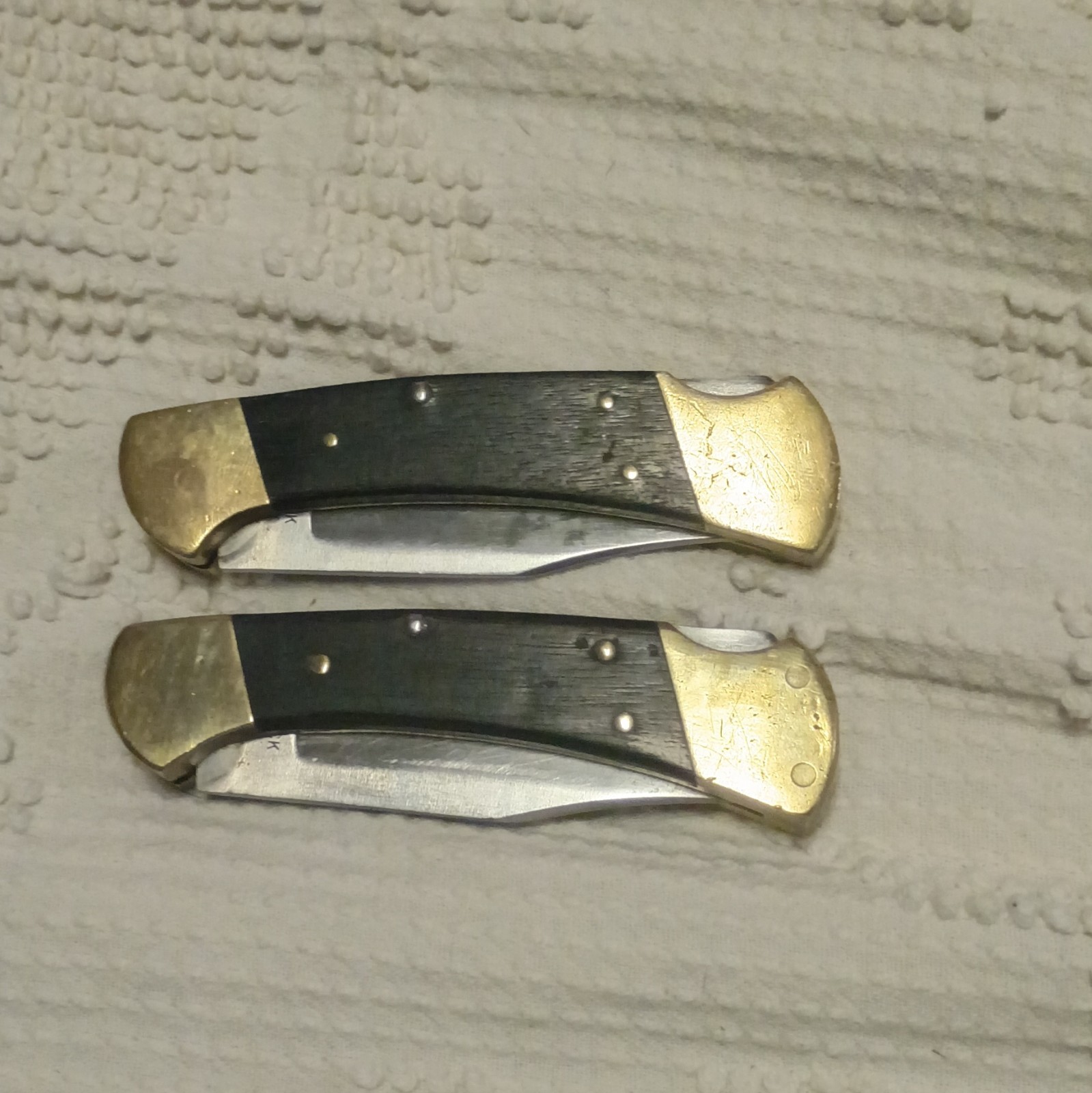 Lot Of Two. Buck 112 Rangers . One Dot 1974-1980 Variants. Folding Pocket Knifes