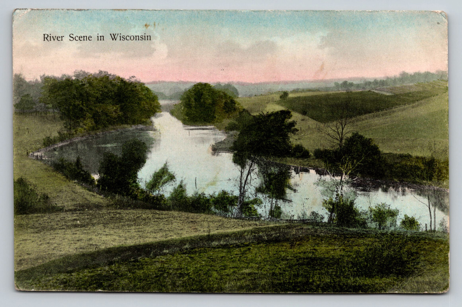 Newburg Wisconsin River Scene WI c1908 Postcard