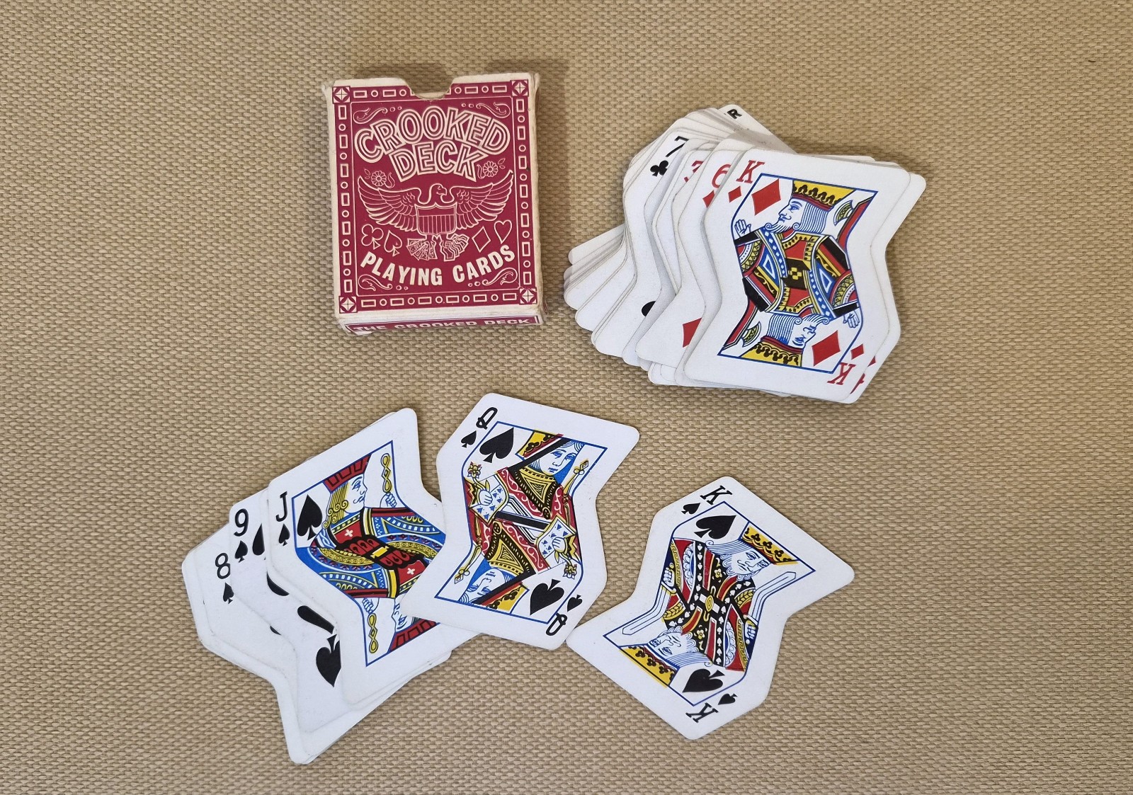 Vintage Crooked Deck Playing Cards – Rare Irregular Shaped Cards, Full Deck
