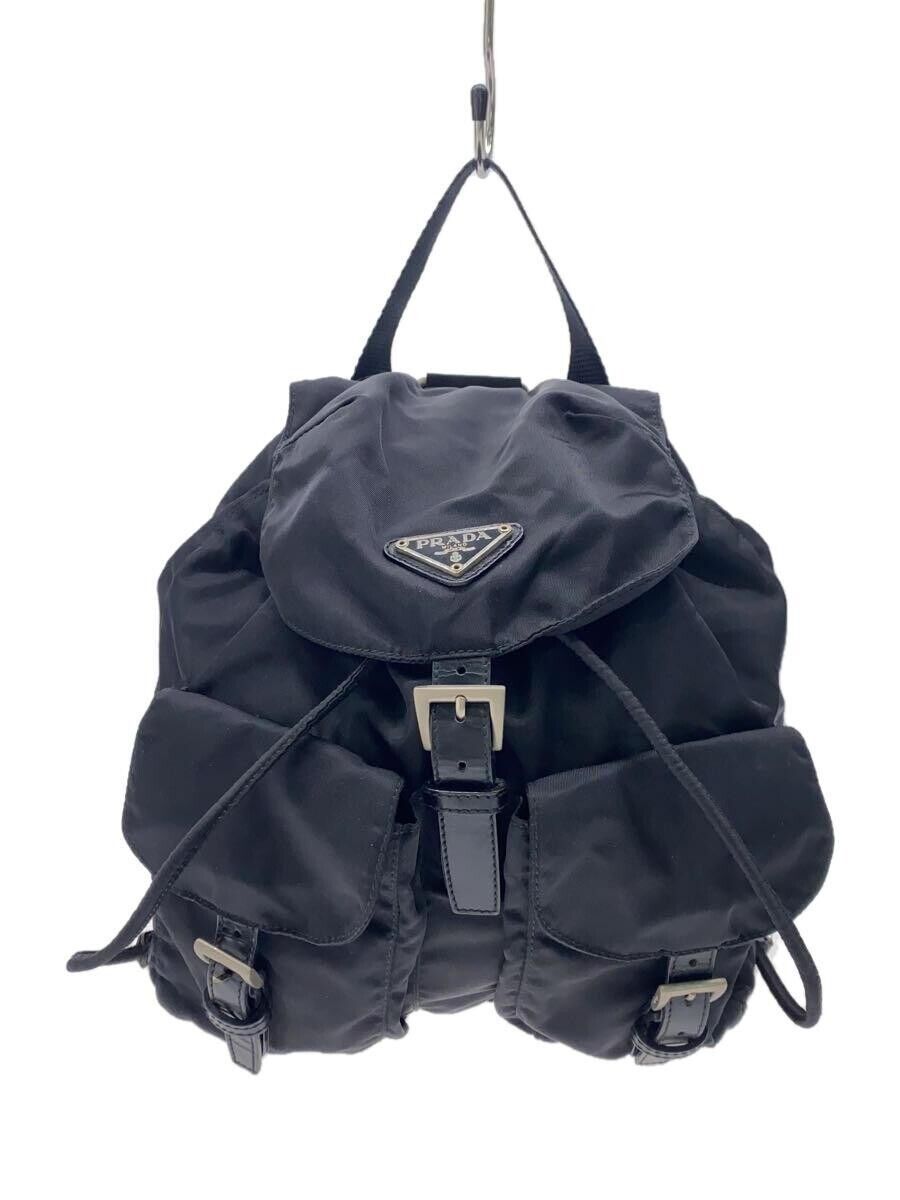PRADA Vela Black Nylon Mini Backpack Black