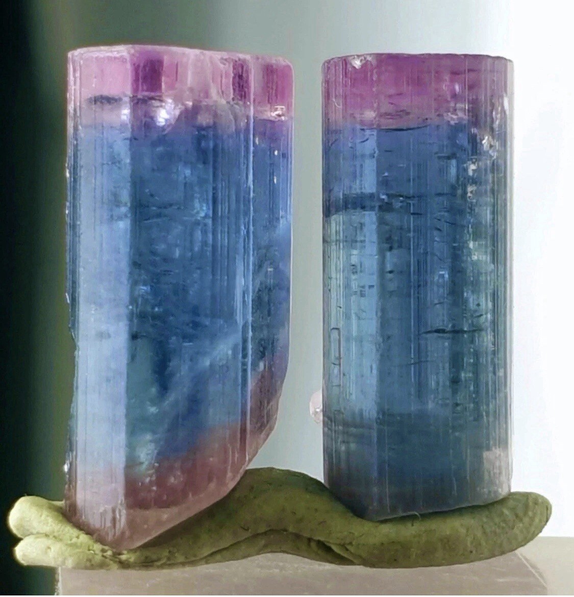 Rare Purple Cap Blue Tourmaline Crystal Natural Raw Rough Specimen Untreated