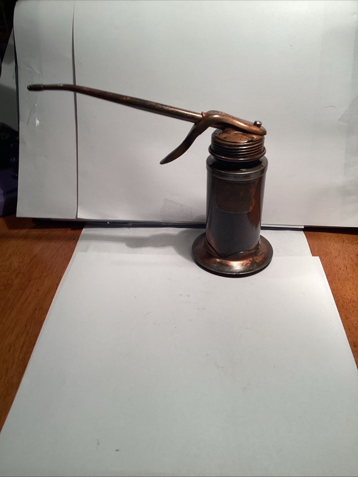 Vintage Plems Copper Greaser Or Oil Can 