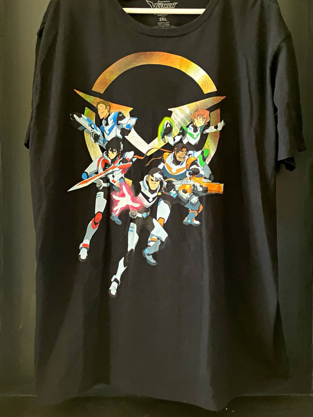 DreamWorks Voltron: Legendary Defender Black T-Shirt 2XL 100% Cotton 2017