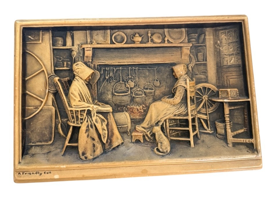 Vintage Made In England OSBORNE IVOREX 3D 6x9 Wall Plaque  