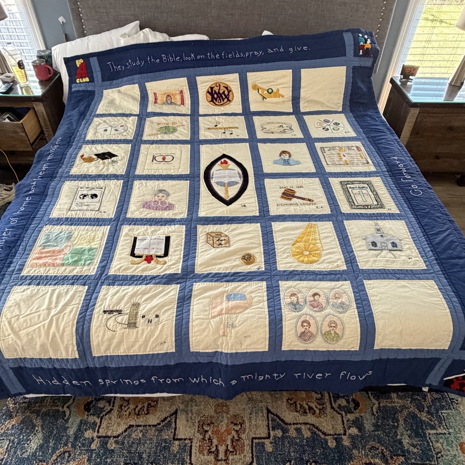 Vintage WMU Centennial Quilt Southside Baptist Church Columbia SC 90x76