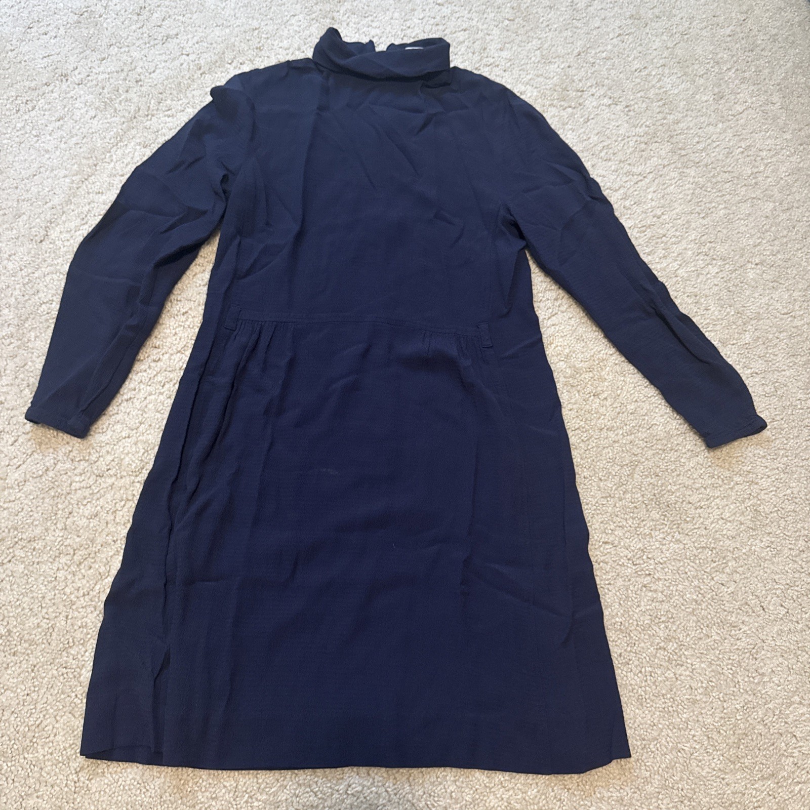 See By Chloe Dress Womens 36 Small Blue Mock Neck Mini Minimalist Quiet Luxury