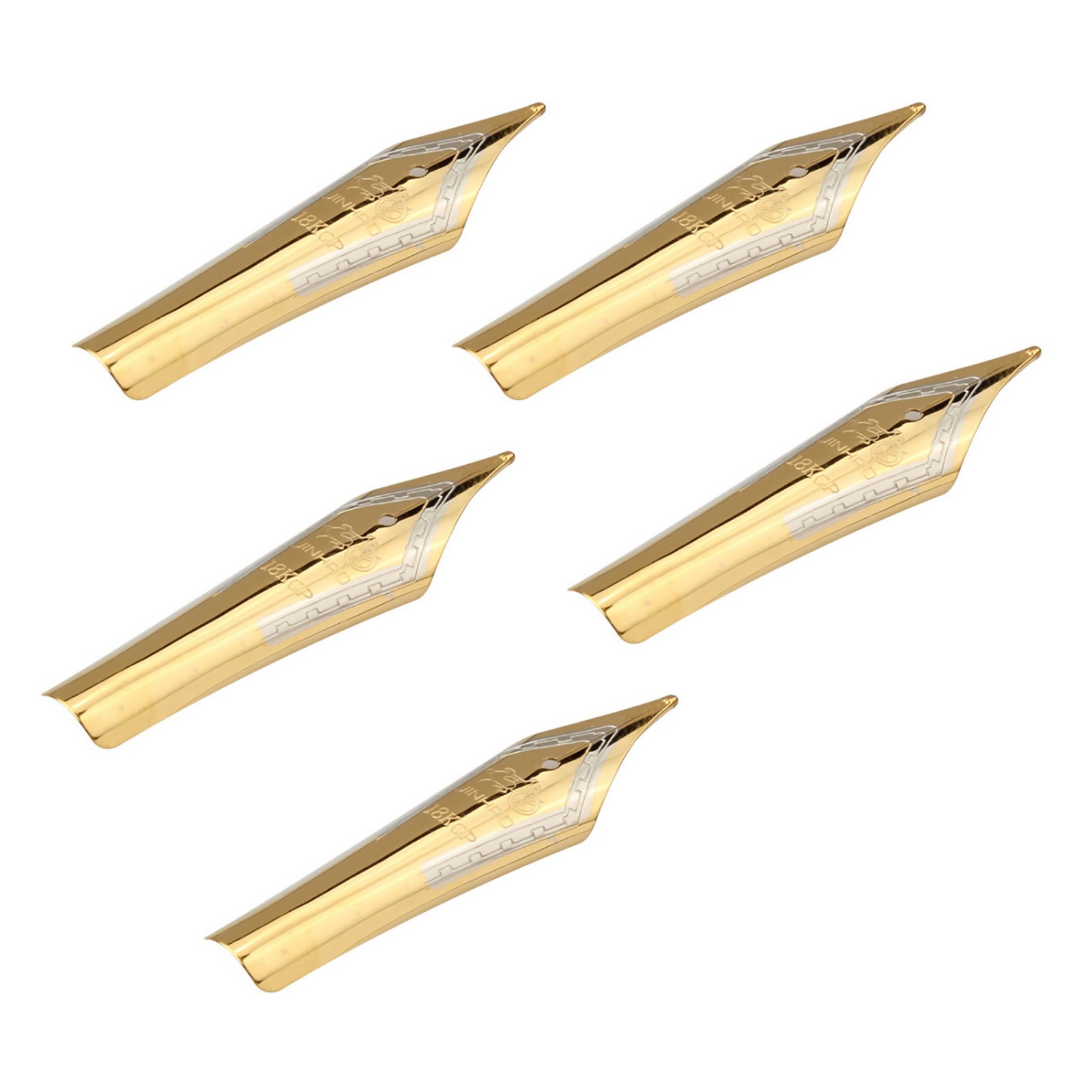 5pcs Fountain Pen Nibs 0.5mm Medium Fine Nib Iridium Tip Gold