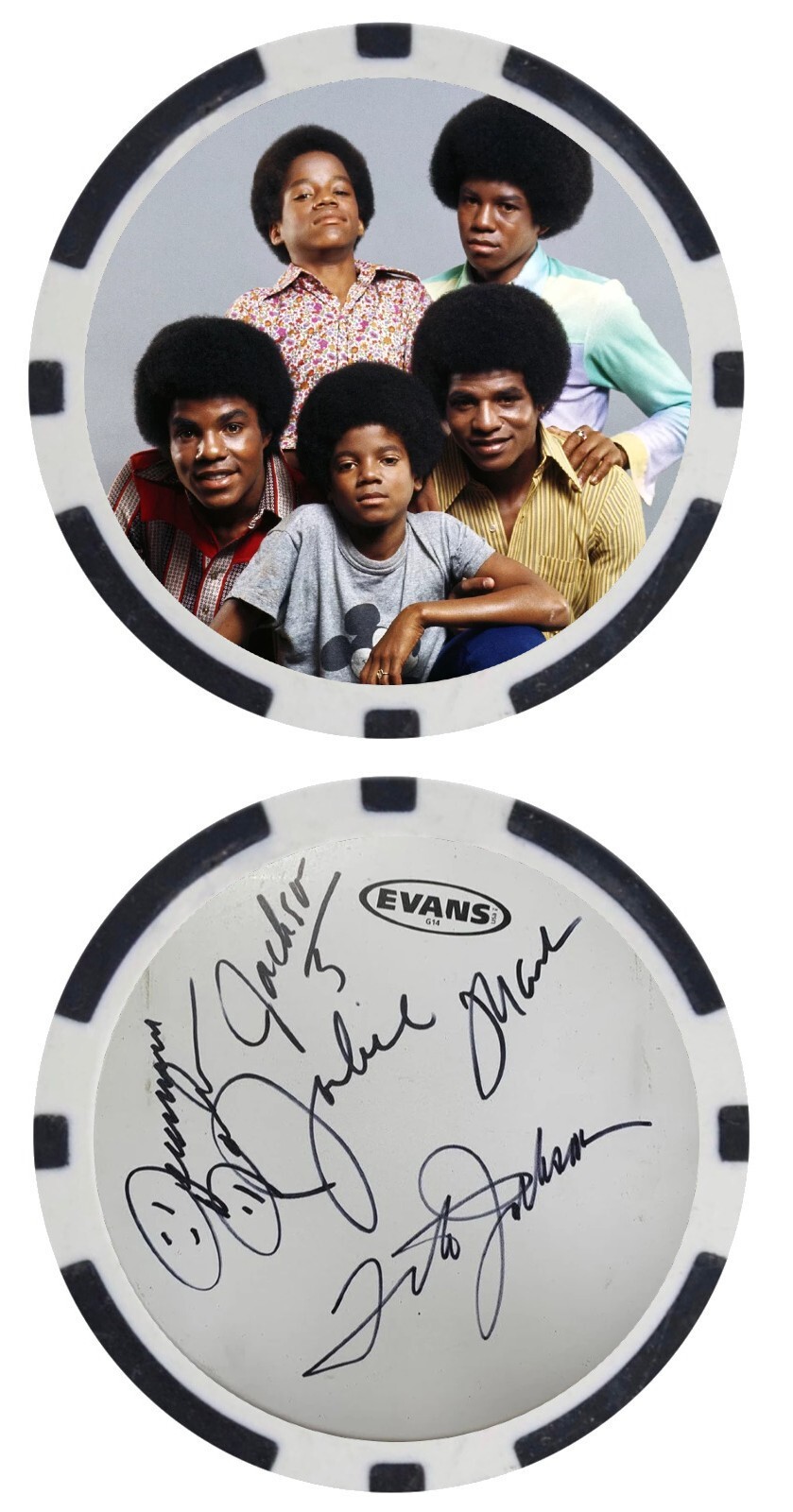 THE JACKSON 5 - MUSIC LEGEND - POKER CHIP -  ***SIGNED***