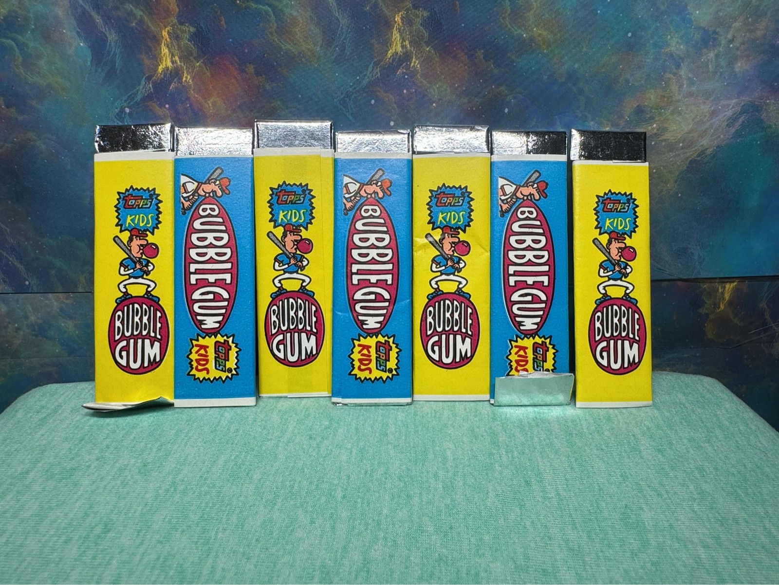 1992 Topps Kids Baseball Bubble Gum 7 Stick Lot Blue Yellow Original Unopened