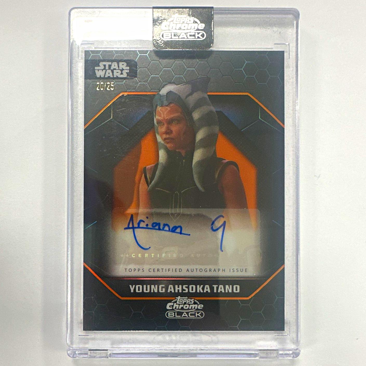 2024 Topps Star Wars Chrome Black Light Side Auto ALS-AG Ariana Greenblatt /25