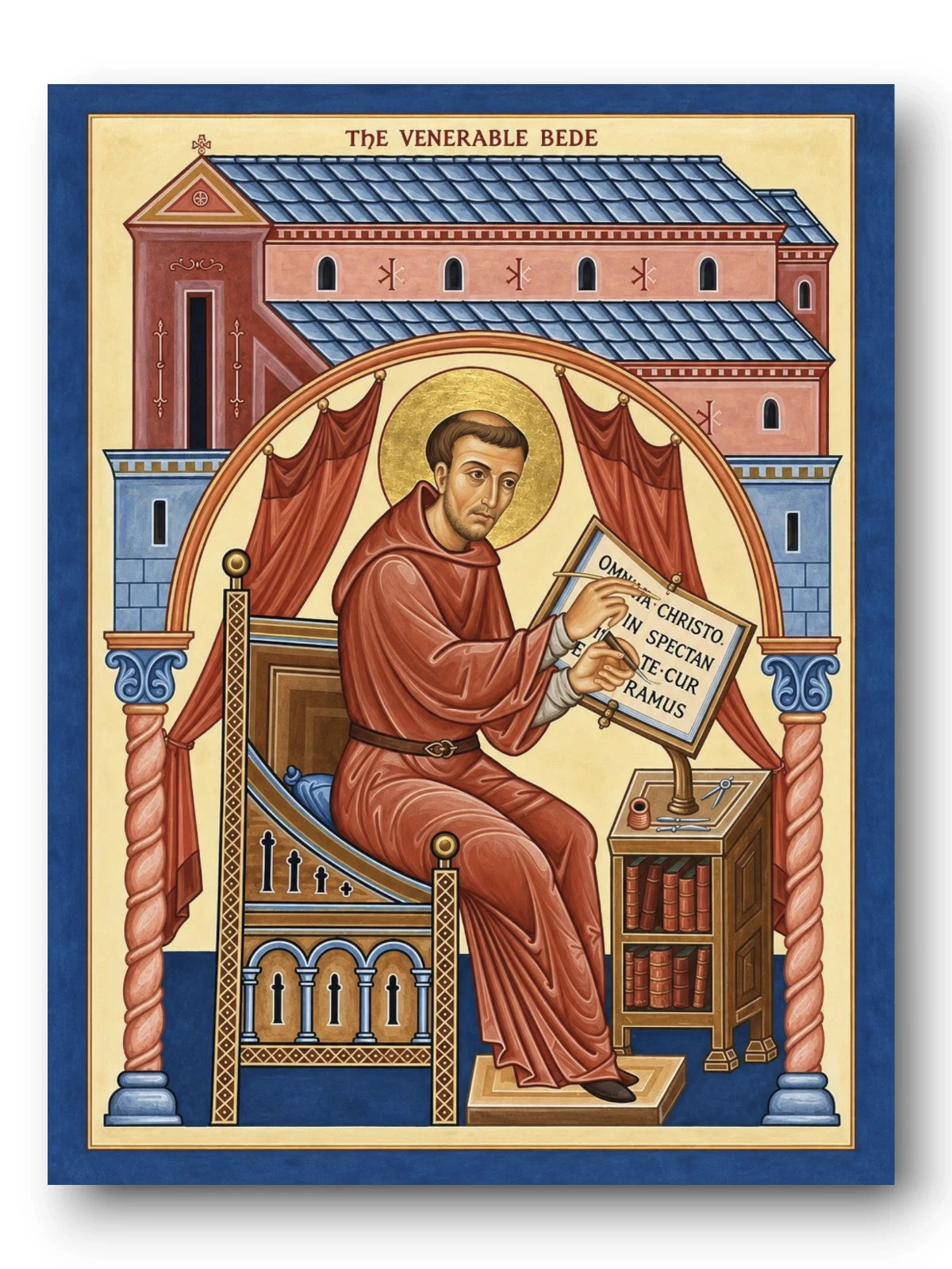 Saint Bede the Venerable Icon — English Church Father | 12x15 cm (5”x6”)