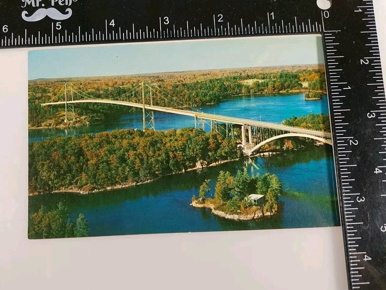 📬 Postcard Aerial view of The 1000 Island Bridge Canadian Span Lansdowne Canada