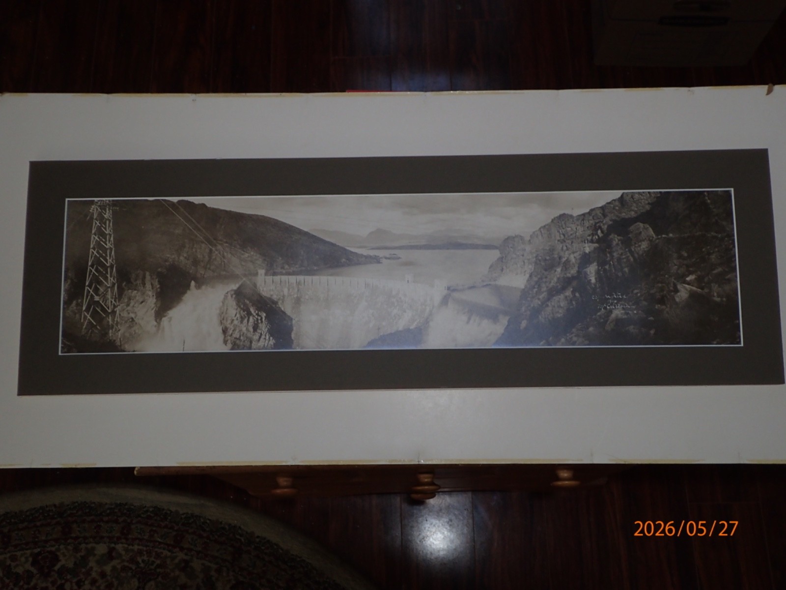 Roosevelt Dam Arizona Panoramic Photo 1916 Signed - Over topping spillways