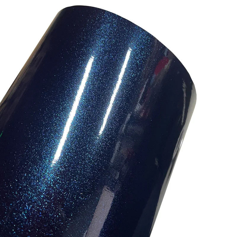 LOT New Sparkle Glossy Metallic Ghost Midnight Blue Vinyl Wrap Film SelfAdhesive