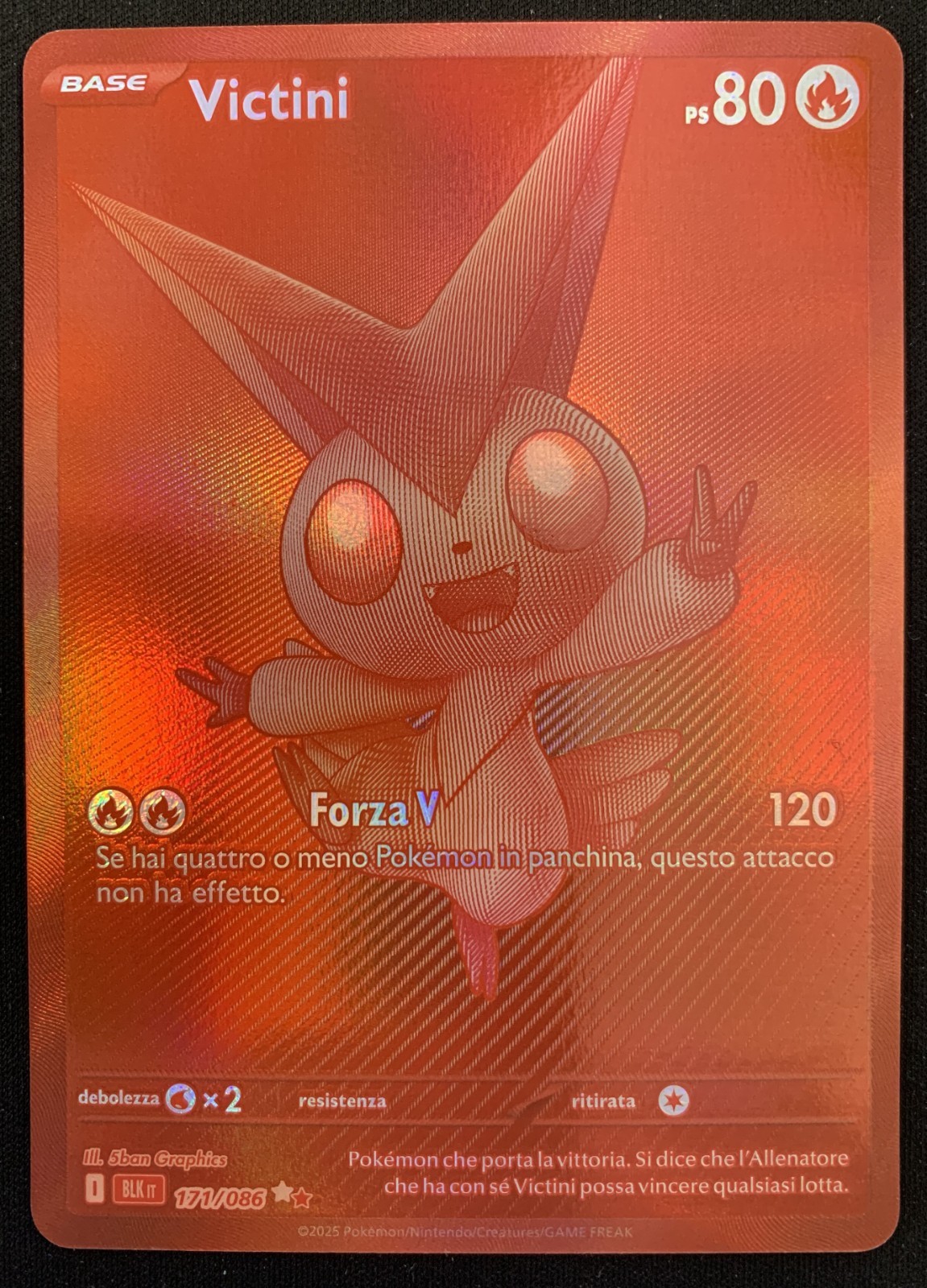 Pokemon TCG VICTINI RED BLK 172/086 BLACK LIGHT - ITA ITALIAN IT