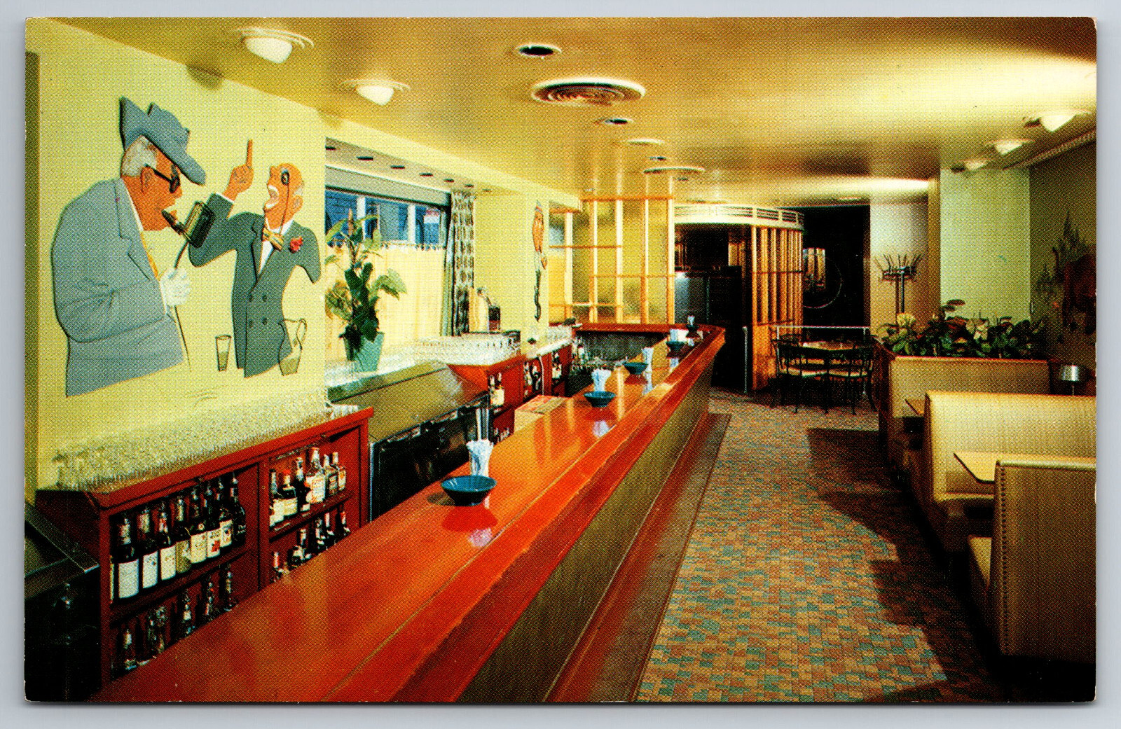 Vintage Postcard PA Harrisburg The Harrisburger Caucus Room Bar Lounge -1671