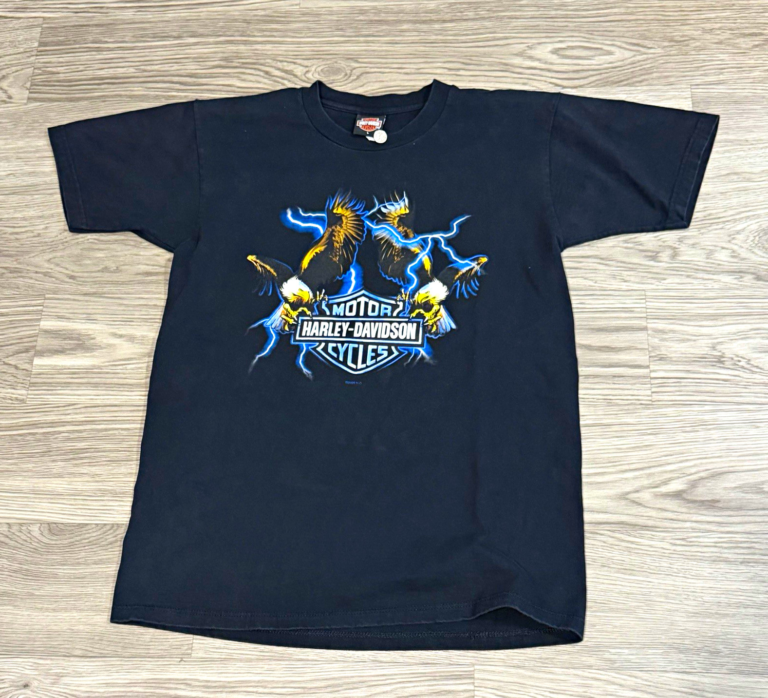 vintage harley davidson rare eagle lightning front hit shark back hit size L