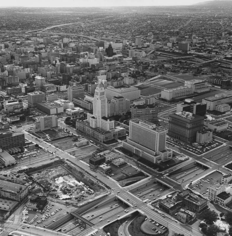Downtown aerial view Ca LA OLD PHOTO 2