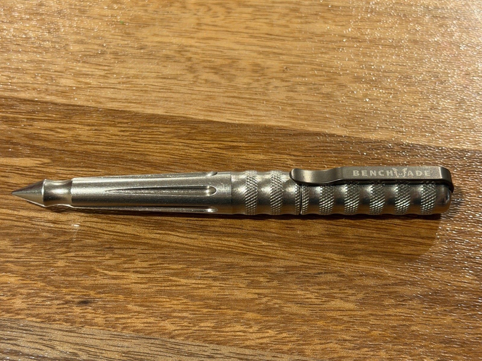 Excellent Benchmade 1100-3 Stainless Steel Tactical Pen Blue Ink Discontinued