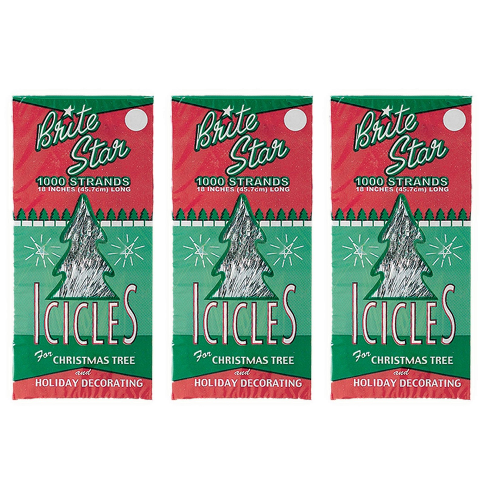 Brite Star Tinsel Icicles (Silver, 3000 Strands)