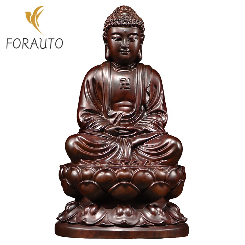 8cm Sandalwood Carving Buddha\'s Ornament Solid Wood The Medicine Buddha Worship