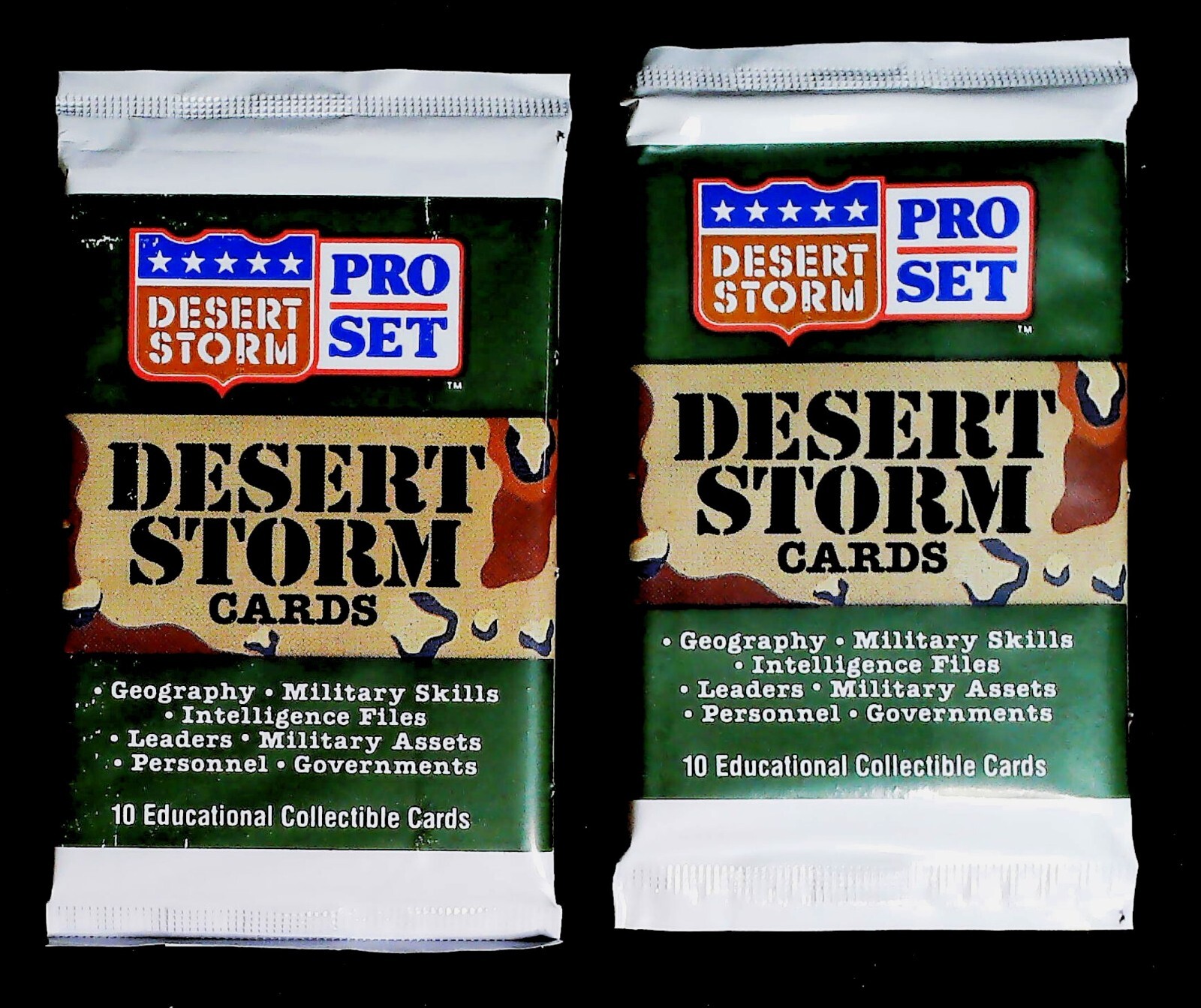 1991 Pro Set Desert Storm - 2 Sealed Packs LOOK FOR SADAM RC