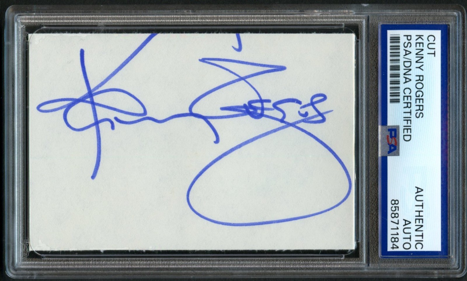 Kenny Rogers d2020 signed autograph 2.5x3.5 cut Country Singer Songwriter RC PSA