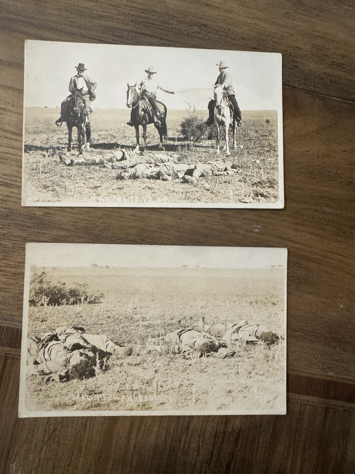 1915 Norias Ranch Raid Texas Rangers Dead Bandits 2 RPPC Postcards