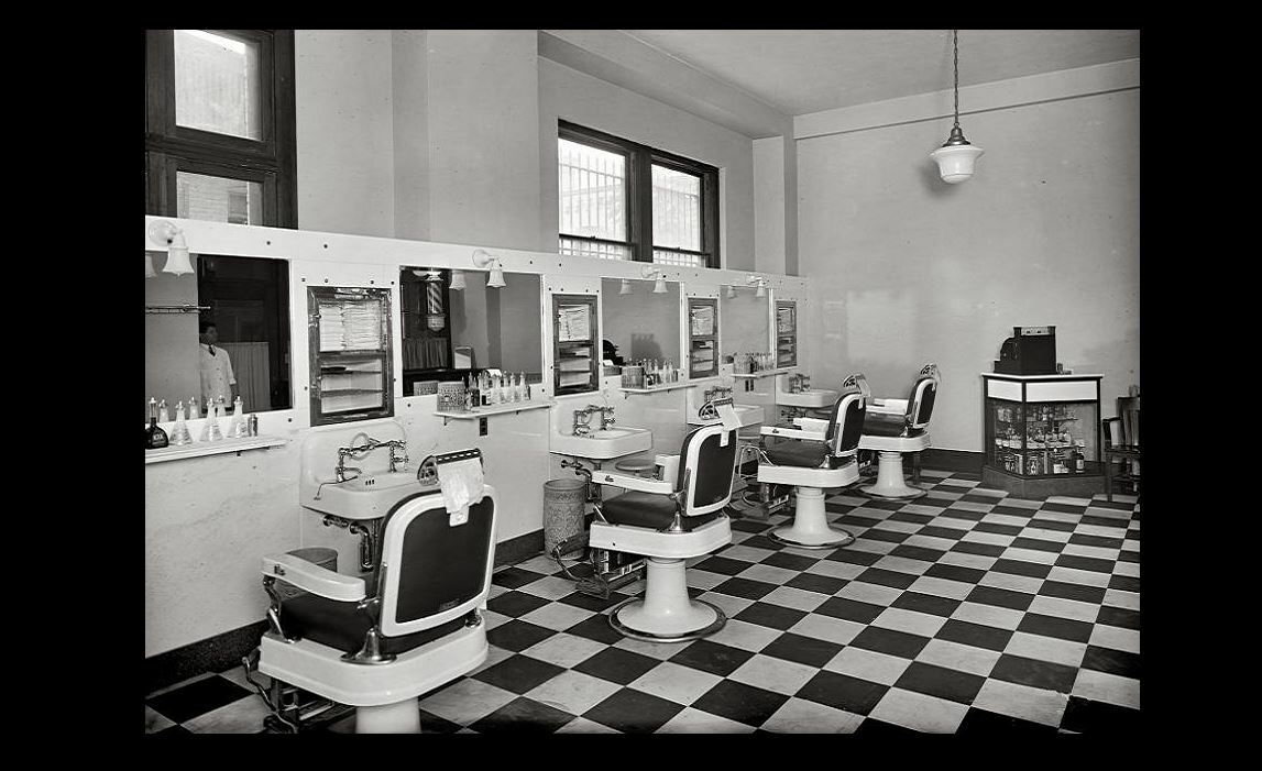 1925 Vintage Barber Shop PHOTO Prohibition-era Washington DC