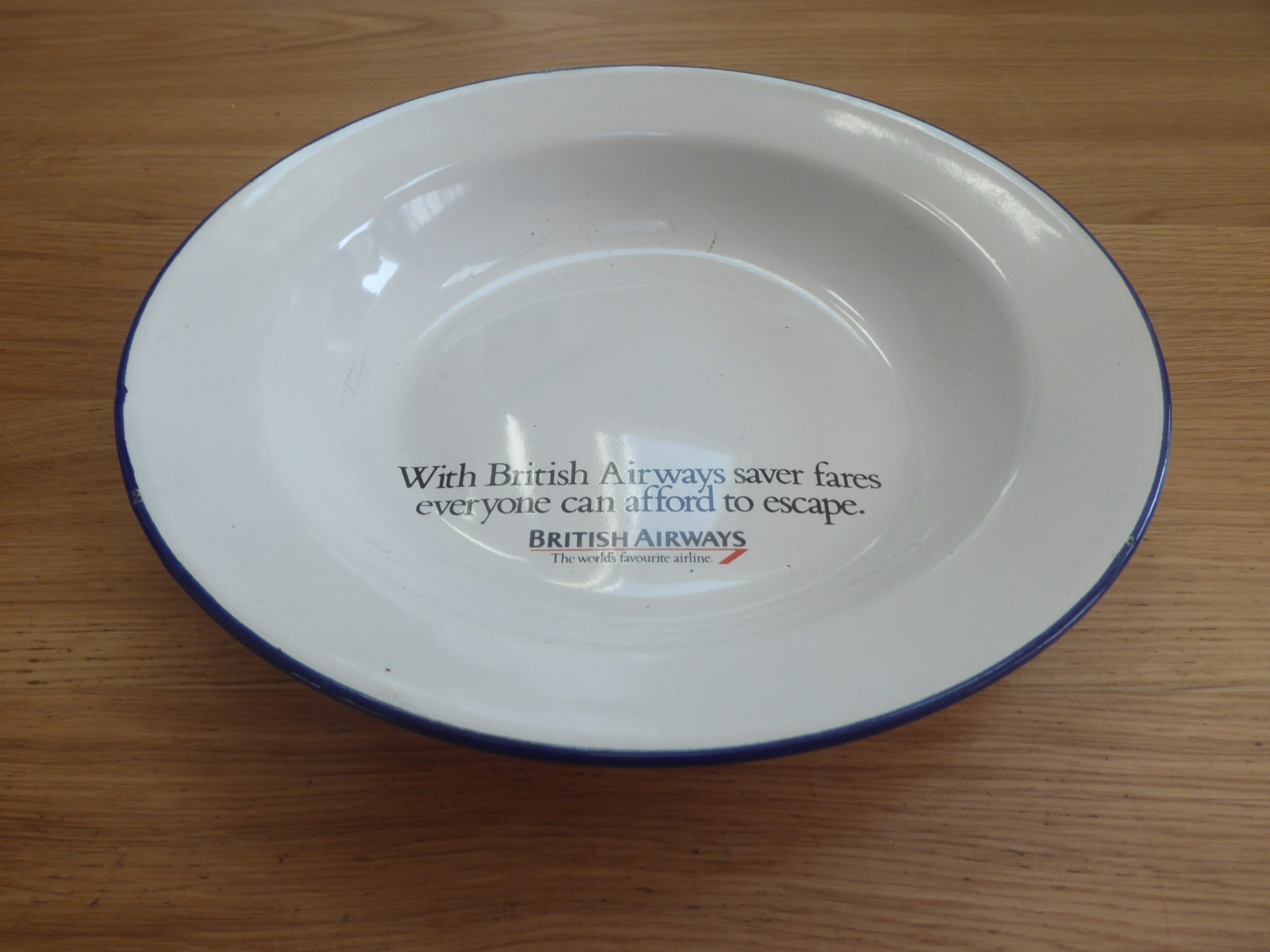 Vintage British Airways Advertising Enamel Plate