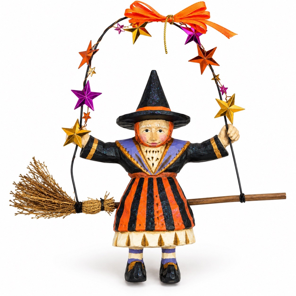 Rare Pam Schifferl Halloween Witch Broom Stars Midwest Cannon Falls Signed