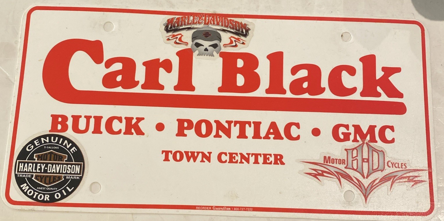 Vintage Carl Black Buick-pontiac-GMC Vanity License Plate Various HD Stickers