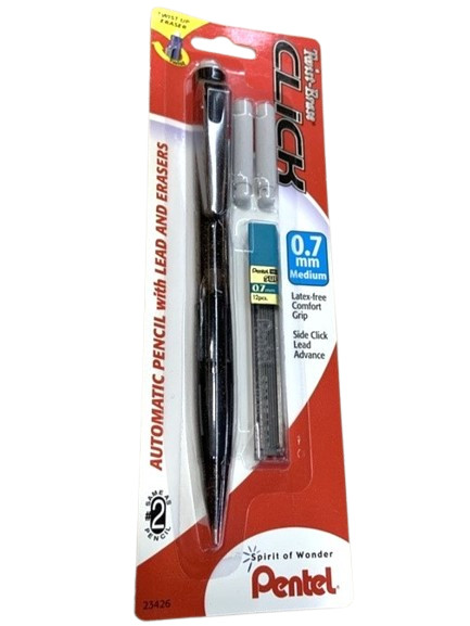 NEW Pentel Twist-Erase CLICK 0.7mm Mechanical Pencil + Lead Eraser Refills SIDE NEW Pentel Twist-Erase CLICK 0.7mm Mechanical Pencil + Lead Eraser Refills SIDE