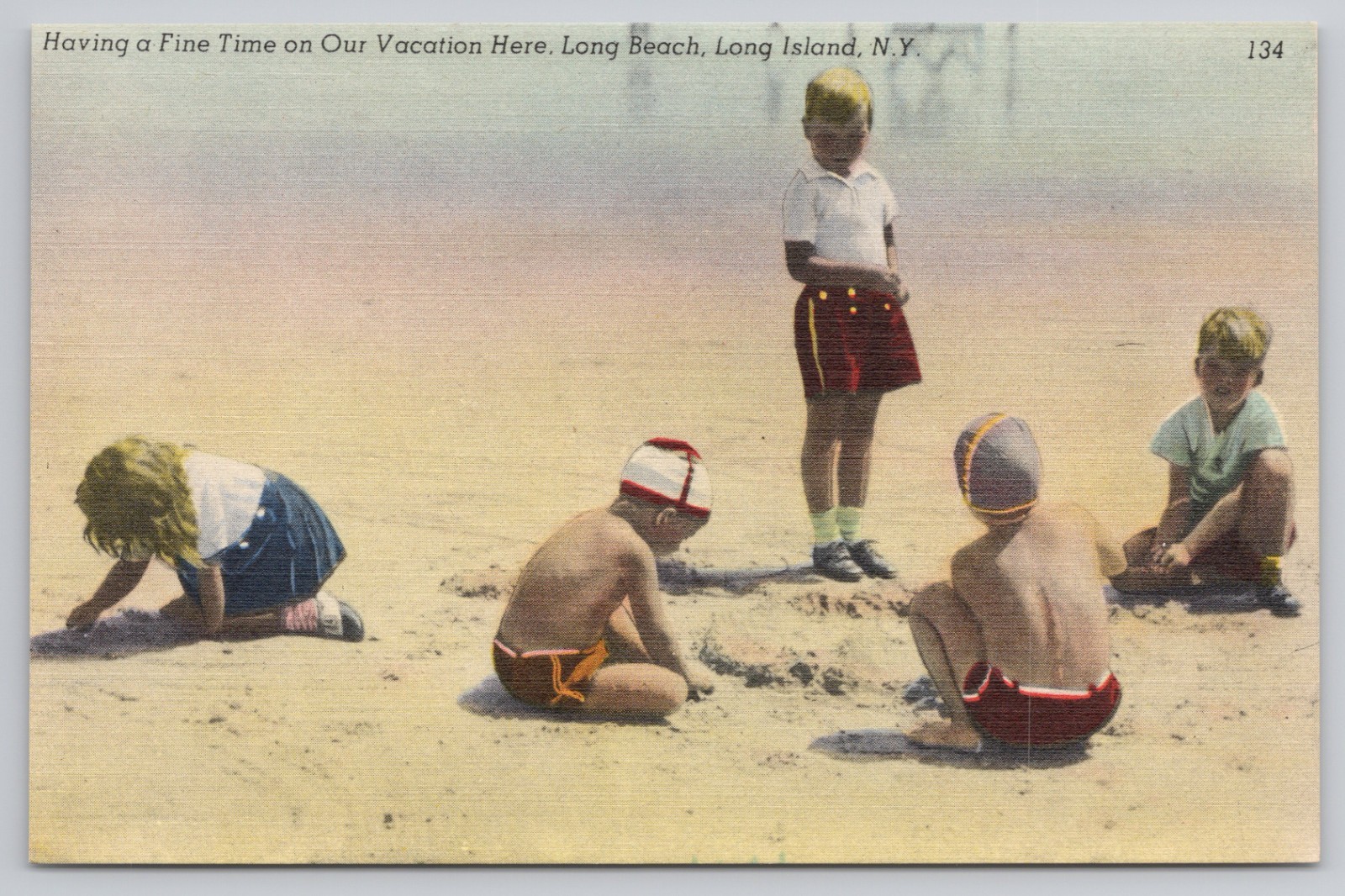 Long Beach, Long Island, New York, Having A Fine Time On Our Vacation A14204