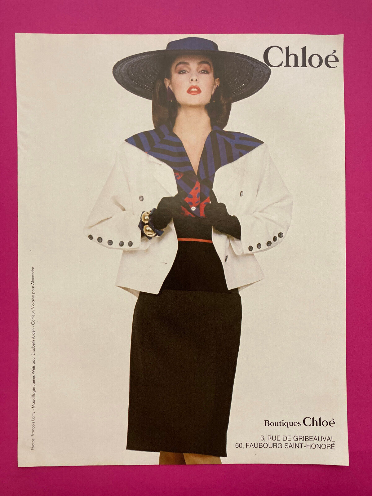 Chloe Spring Summer 1983 Vintage Advertising 80s Pub Lagerfeld Fashion Retro Press