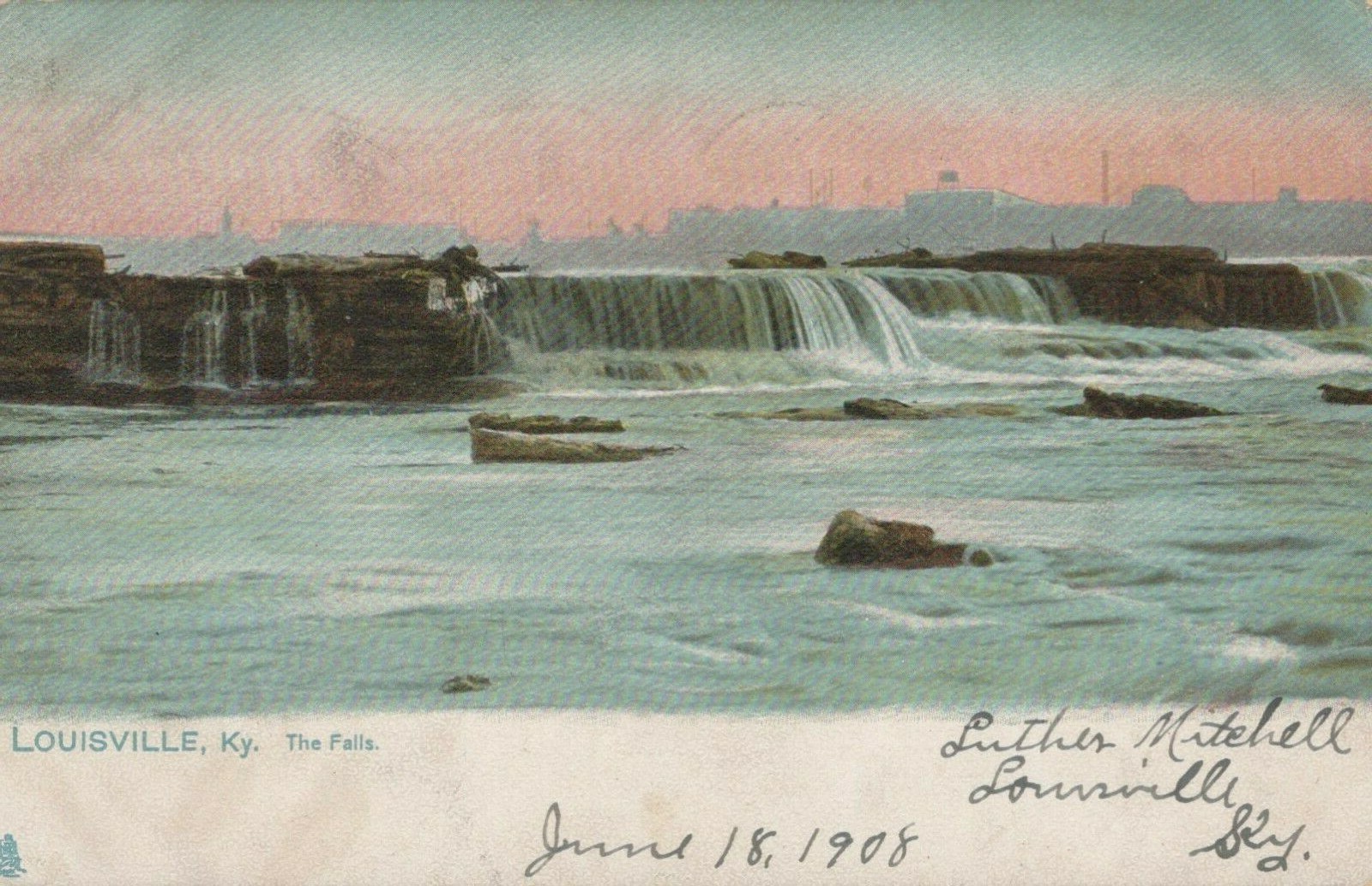 Louisville Kentucky The Falls Scenic Posted Vintage Undivided Back Post Card