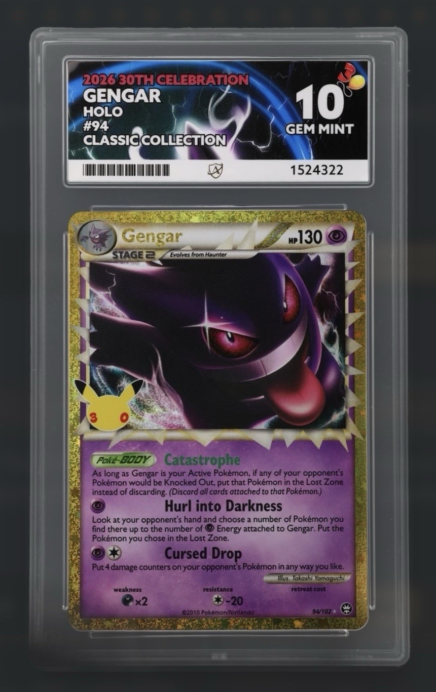 Gengar Prime 94/102  Pokemon 30th Celebration 30th Anniversary - ACE 10 GEM MINT