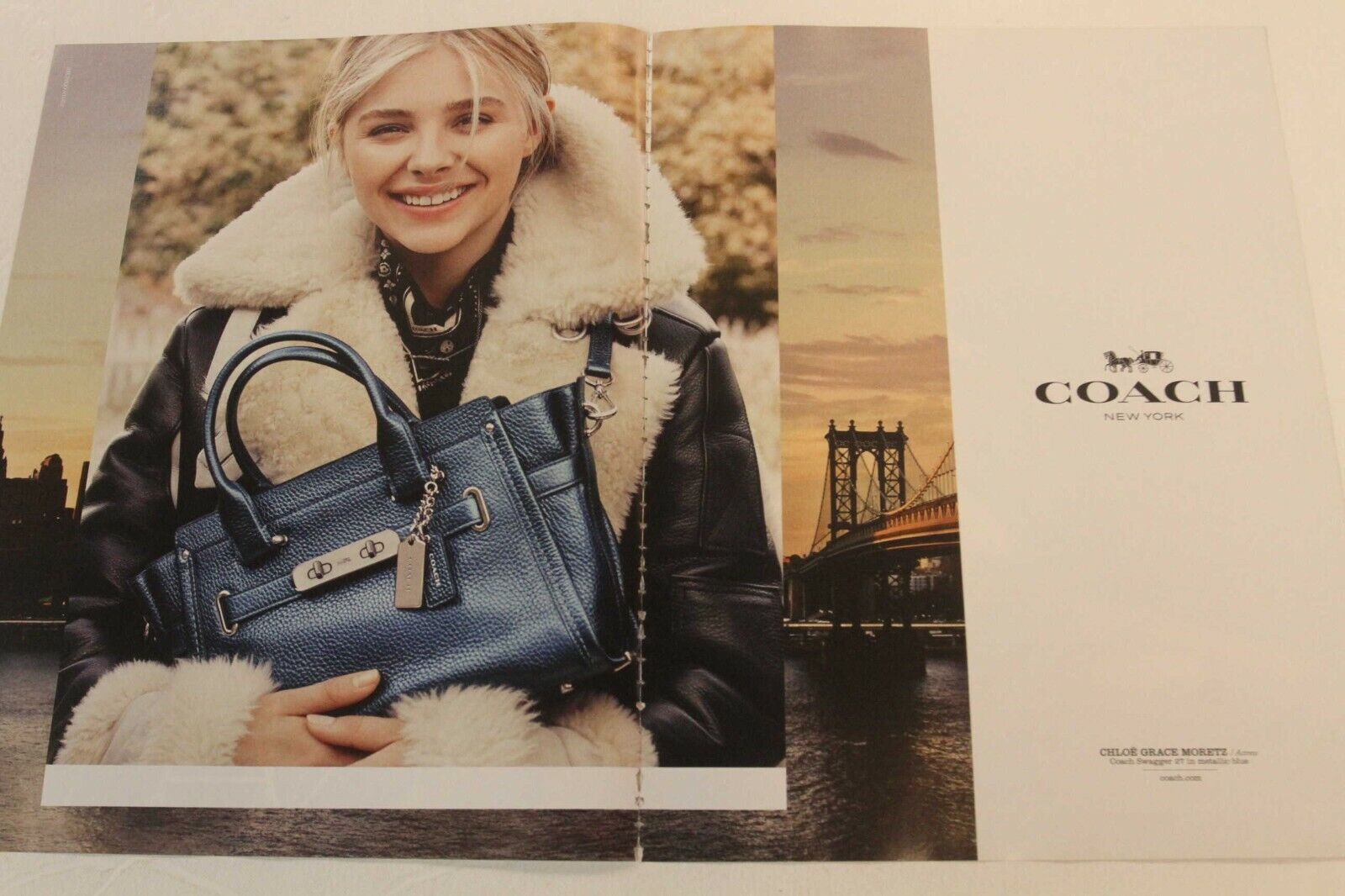 COACH Magazine Print Ad Advert Chloe Grace Moretz Leather Handbag 2pg 2015 