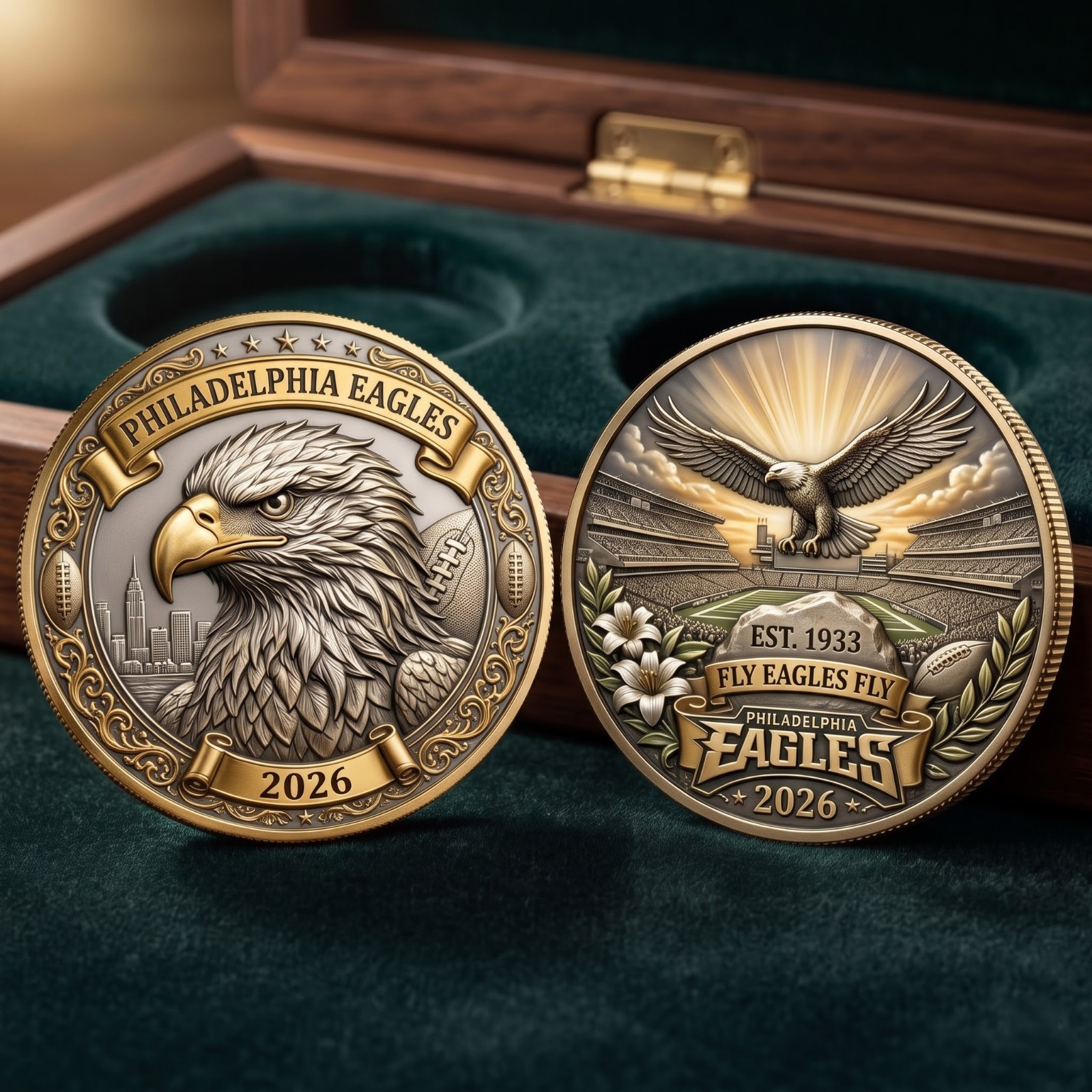 Philadelphia Eagles Fly Eagles Fly Stadium Commemorative Coin NFL Gift