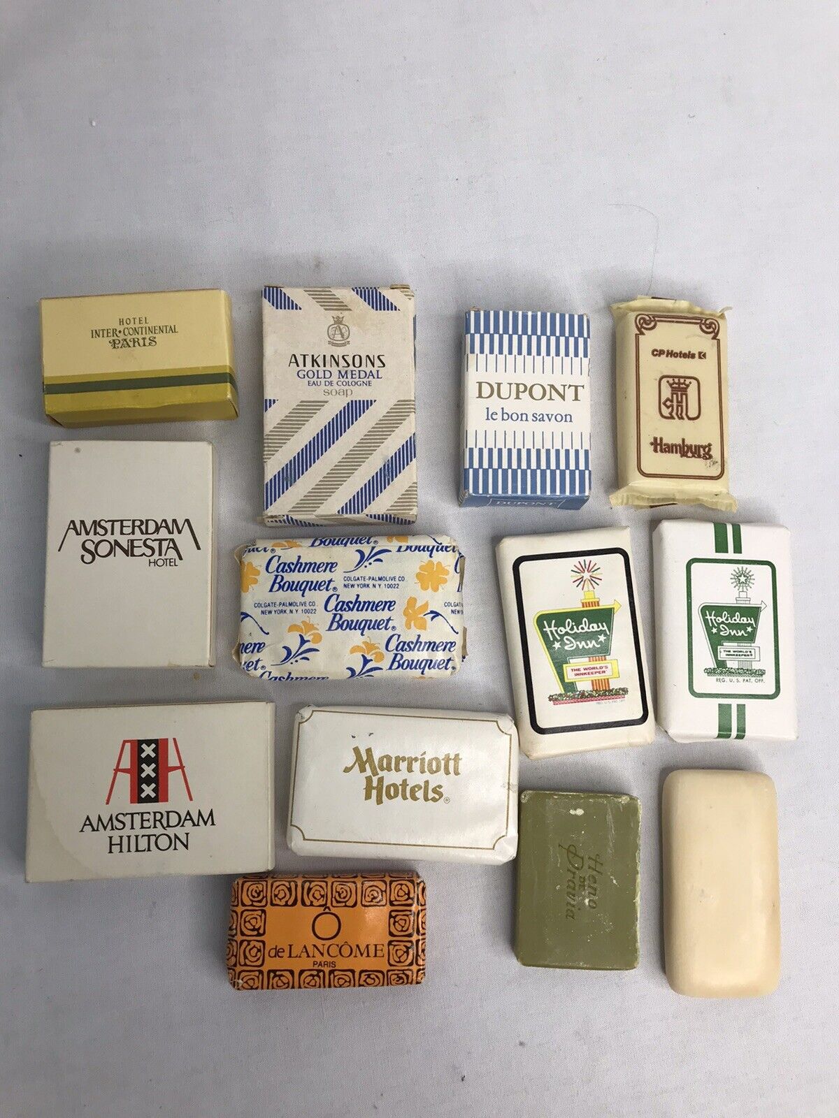 Vintage Hotel Travel Size Soap Bars Lot of 13 collectible Lancome Holiday Inn 