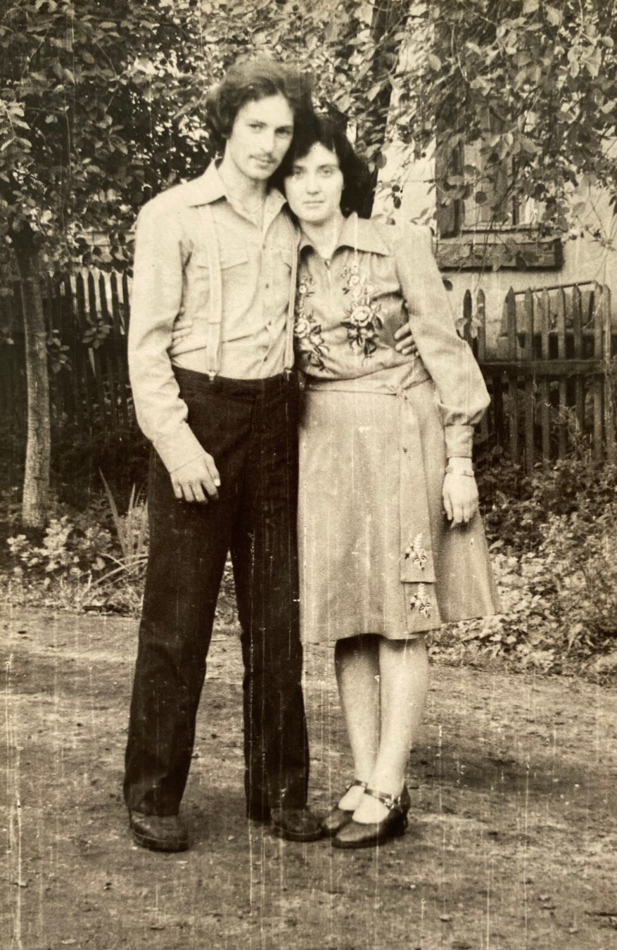 Handsome young man guy & beautiful woman girl soviet life ussr vintage photo