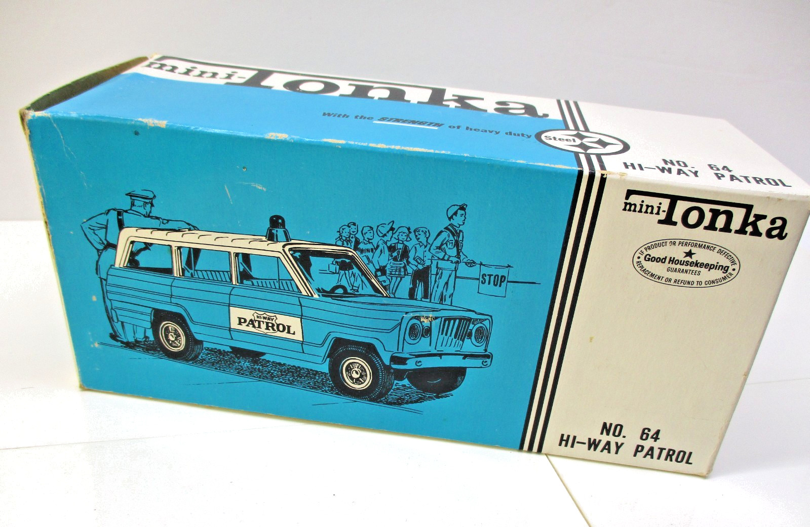 Vintage TONKA 1960'S era Steel Highway Patrol Jeep no.64 Very Rare